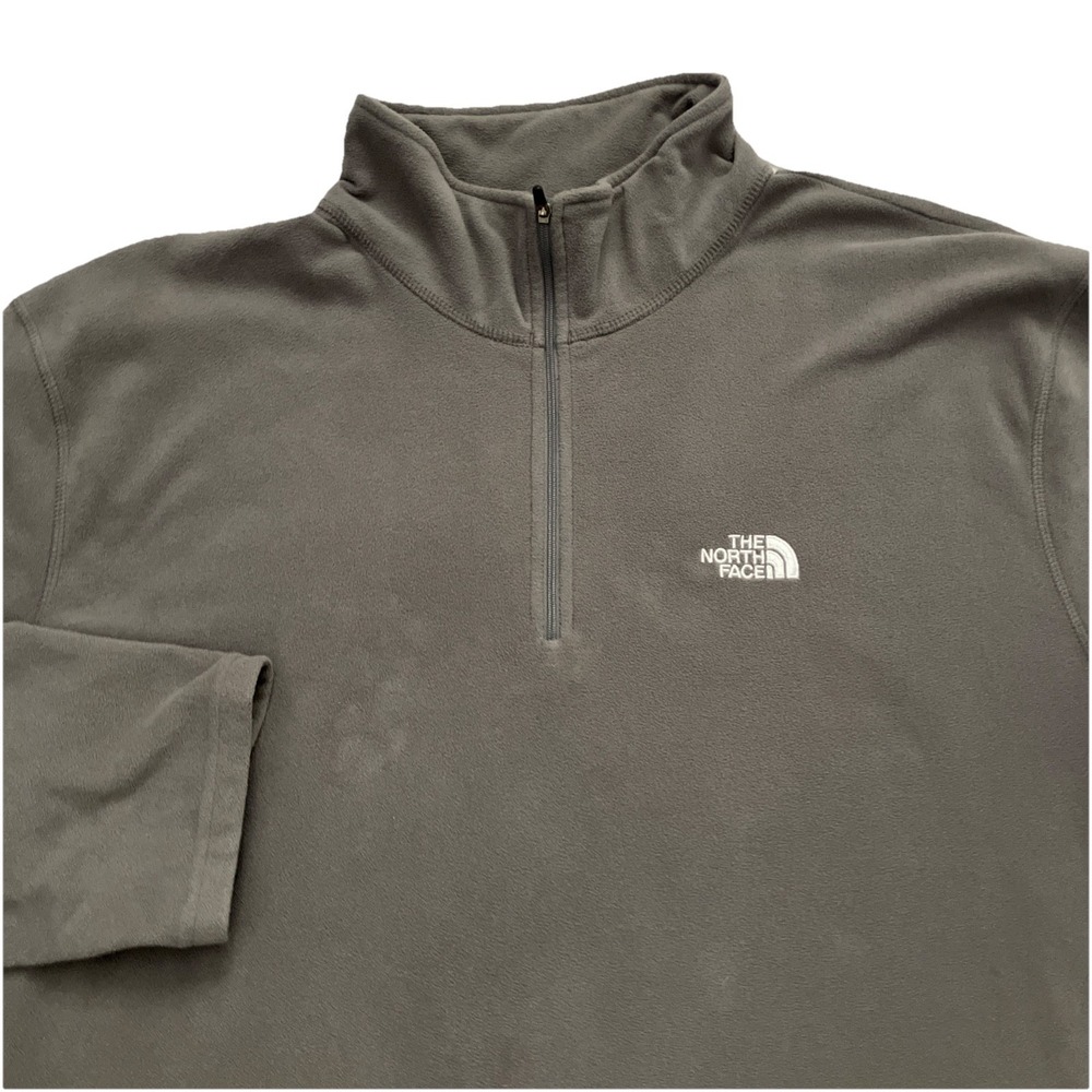 The North Face Men's TKA 100 1/4 Zip Fleece Pullover Gray XXL